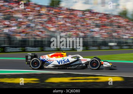 Liam Lawson (NZL) alla guida della Oracle Red Bull Racing durante le prove libere del GP di F1 d'Italia sul circuito di Monza il 5 settembre 2025. Foto Stock