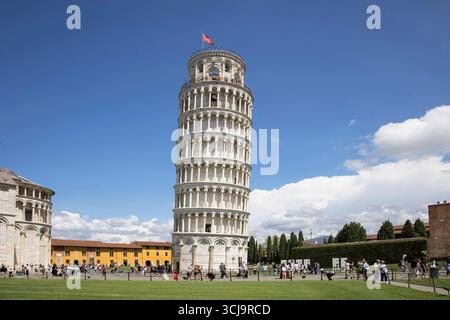 la famosa torre pendente di pisa in toscana Foto Stock