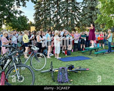 Esecuzione corale all'aperto, Jarry Park, Villeray, Montreal, Canada Foto Stock