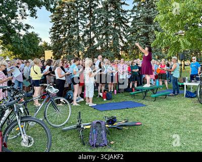 Canto di gruppo, Jarry Park, Villeray, Montreal, Canada Foto Stock