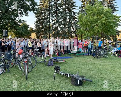 Canto di gruppo, Jarry Park, Villeray, Montreal, Canada Foto Stock