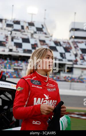 Natalie Decker (92) viene presentata per la Wawa 250 alimentata dalla Coca-Cola a Daytona, Florida. Foto Stock