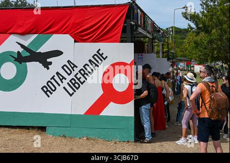 Seixal, Portogallo. 6 settembre 2025. La gente partecipa alla Festa do Avante, il festival politico e culturale annuale organizzato dal Partito Comunista portoghese (PCP). Crediti: Ricardo Rocha/Alamy Live News. Foto Stock