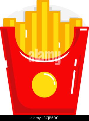 Cartoni animati Icon Fast Food Fill Color Vector Design isolato Illustrazione Vettoriale