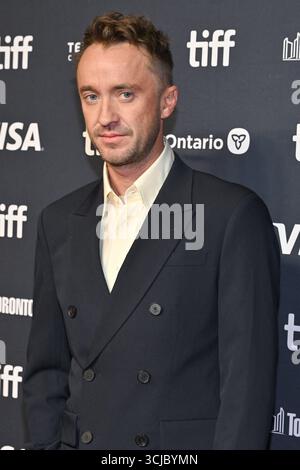 Toronto, Canada. 6 settembre 2025. Tom Felton partecipa alla proiezione del film Gandhi prima del Toronto International Film Festival (TIFF) a Toronto, Canada, il 6 settembre 2025. Foto di Julien Reynaud/APS-Medias/ABACAPRESS.COM credito: Abaca Press/Alamy Live News Foto Stock