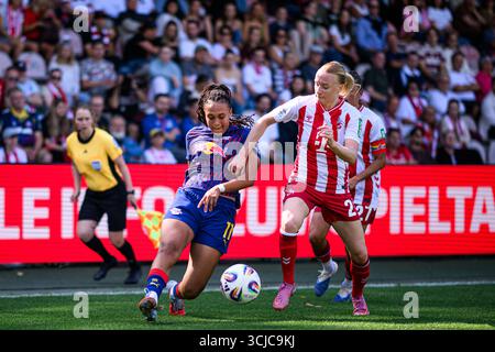 COLONIA, GERMANIA - 6 SETTEMBRE 2025: Lisa Baum, Anna Gerhardt - la partita di Google Pixel Women Bundesliga 1.FC Koeln Frauen vs RB Leipzig Frauen at Foto Stock