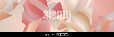 Una composizione astratta caratterizzata da forme geometriche sovrapposte in morbide tonalità pastello. Il design fluido in rosa e creme crea un ambiente dinamico e rilassante Foto Stock