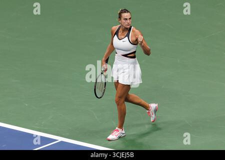 Queens, Stati Uniti. 6 settembre 2025. Queens, New York. 06 set 2025: Aryna Sabalenka nella finale femminile durante gli US Open 2025. Crediti: Corleve/Alamy Live News Foto Stock