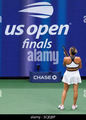 Queens, Stati Uniti. 6 settembre 2025. Queens, New York. 06 set 2025: Aryna Sabalenka nella finale femminile durante gli US Open 2025. Crediti: Corleve/Alamy Live News Foto Stock