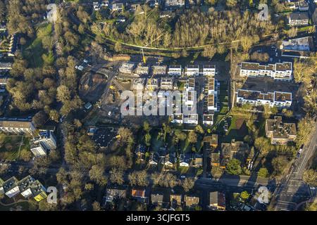 Vista aerea, nuova area residenziale di Zur Alten Ziegelei an der Zechenbahn, nuova area residenziale tra Schwarzer Weg, Uettelsheimer Weg e Halener Stra Foto Stock