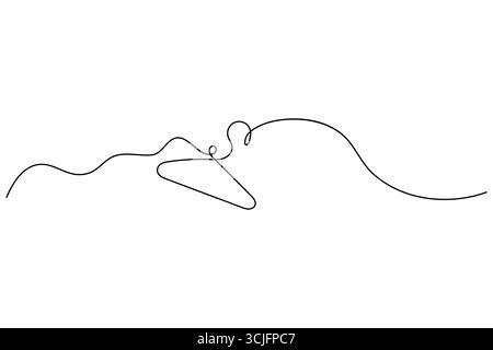 Appendiabiti minimalisti design vettoriale isolato con disegno a linea singola Illustrazione Vettoriale