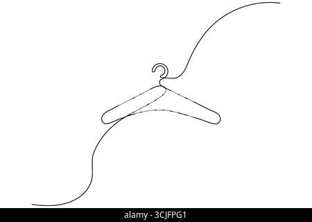Appendiabiti minimalisti design vettoriale isolato con disegno a linea singola Illustrazione Vettoriale
