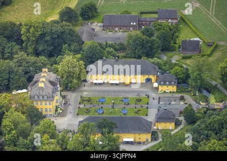 Vista aerea, Schloss Beck e parchi giochi, Kirchhellen-Nord-Ost, Bottrop, regione della Ruhr, Renania settentrionale-Vestfalia, Germania, architettura, attrazioni, scuse Foto Stock