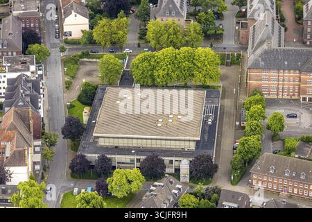 Vista aerea, Saalbau, eventi, città vecchia, Bottrop, zona della Ruhr, Renania settentrionale-Vestfalia, Germania, architettura, attrazione, all'aperto, popolazione, distretti Foto Stock