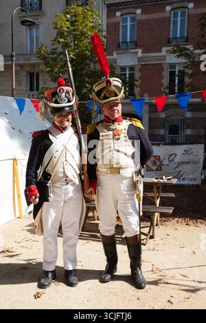 Parigi, Francia. 6 settembre 2025. La Fête de Paris, festival popolare, che celebra il patrimonio vivente viaggiando indietro nel tempo, con costumi d'epoca e diverse attività a Parigi, in Francia. Credito: Elena Dijour/Alamy Live News. Foto Stock