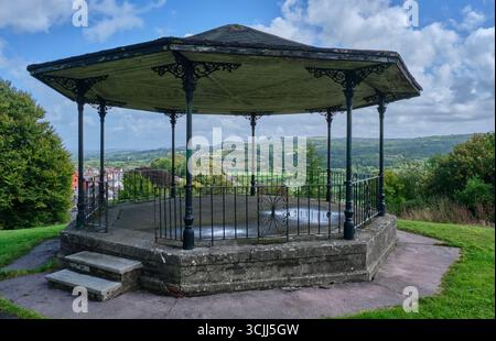 La tribuna a Penlan Park, Llandeilo, Carmarthenshire Foto Stock