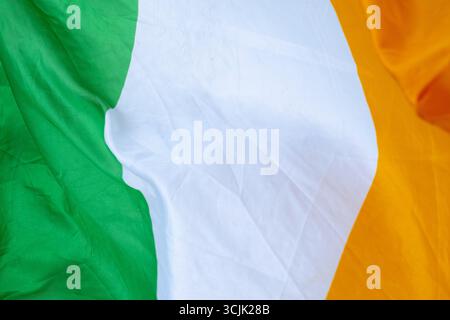 Cork, Irlanda. 6 settembre 2025. Bandiera irlandese, durante il raduno della campagna di solidarietà della Palestina di Cork e la marcia nella contea di Cork. (Credit Image: © Annabelle Hamil/ZUMA Press Wire) SOLO PER USO EDITORIALE! Non per USO commerciale! Foto Stock