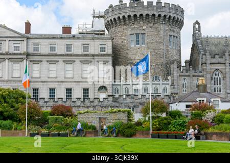 The record Tower, Castello di Dublino, Irlanda. Una delle restanti parti originali del castello risalente al 1220 Nota anche come Torre dell'armadio, Foto Stock