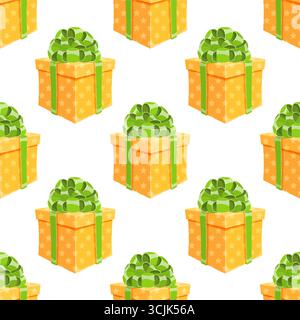 Motivo scatola presente fumetto senza cuciture Illustrazione Vettoriale