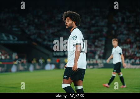 Colonia, Germania. 7 settembre 2025. Colonia, Germania, 7 settembre 2025 Serge Gnabry (#20 - Germania) durante la partita delle qualificazioni europee UEFA tra Germania e Irlanda del Nord al Rhein-energie-Stadion di Colonia, Germania. (Gabor Baumgarten/SPP) credito: SPP Sport Press Photo. /Alamy Live News Foto Stock