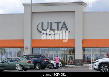 Muncy, Stati Uniti. 7 settembre 2025. Il logo Ulta Beauty è visibile all'esterno del suo negozio presso il Lycoming Crossing Shopping Center. Credito: SOPA Images Limited/Alamy Live News Foto Stock