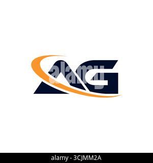 Design di logo aziendale minimalista moderno Premium Letter A G Tech Illustrazione Vettoriale
