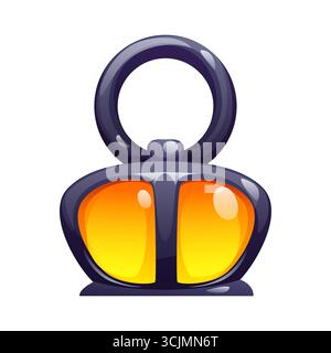 Font pirati o cartoni animati cartoni animati caratteri caraibici, tipografia vettoriale. Numero 8 a forma di lampada a lanterna medievale o torcia a candela per caratteri marinari pirati o caratteri corsari Illustrazione Vettoriale