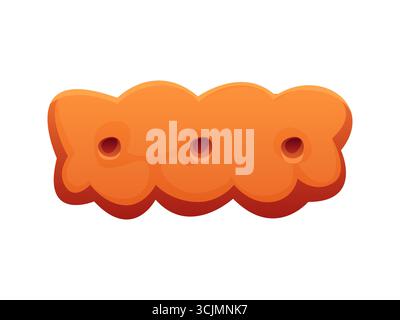 Tipo di dessert, caramelle dolci e pasticceria da forno, tipo di pasticceria, vettore di cartoni animati. Carattere da dessert, segno meno o trattino trattino trattino come tipo di biscotto o biscotti cracker per il carattere della pasticceria da forno Illustrazione Vettoriale