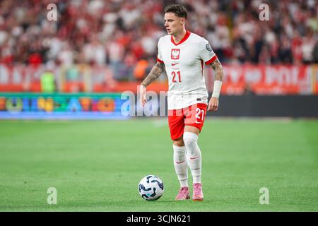 Chorzow, Polonia. 7 settembre 2025. Nicola Zalewski, polacco, ha partecipato alla partita di qualificazione del gruppo G della Coppa del mondo FIFA 2026 tra Polonia e Finlandia allo Stadio della Slesia Superauto.pl. Crediti: Mikołaj Barbanell/Alamy Live News Foto Stock