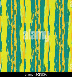 Moderno motivo floreale tropicale colorato. Simpatico motivo botanico astratto contemporaneo senza cuciture. Stampa unica disegnata a mano. Illustrazione Vettoriale