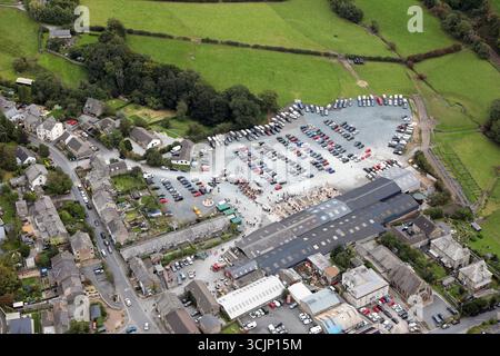 Vista aerea di High Bentham, North Yorkshire Foto Stock