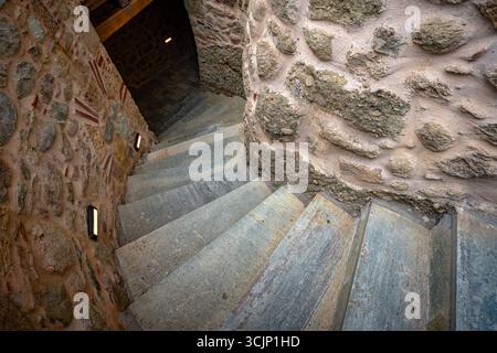 Meteora, Grecia - interno del monastero di Varlaam Foto Stock