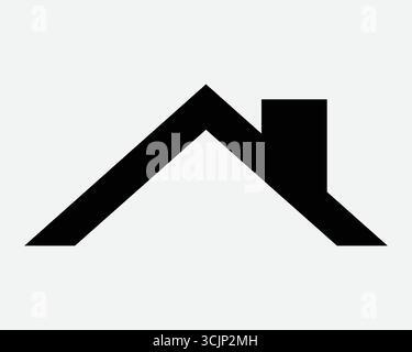 Casa tetto con icona Chimney Casa protezione dell'alloggio struttura di copertura copertura copertura immobiliare costruzione di edifici sul tetto appartamento per famiglie Illustrazione Vettoriale