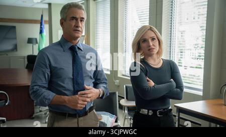 DERMOT MULRONEY e HAYDEN PANETTIERE in SCREAM vi (2023), diretto da MATT BETTINELLI-OLPIN e TYLER GILLETT. Credito: FOTO/album DI IMPORTANZA FONDAMENTALE Foto Stock