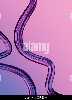 Linee audaci in vetro astratto. Sfondo gradiente astratto. Forme di liquido astratte. Colori sfumati morbidi Foto Stock