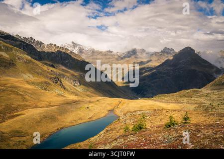 Malghera in Val Grosina, Valtellina, Lombardia, Italia Foto Stock