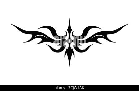 Classico Tribal Tattoo Vector Black Symmetry Illustrazione Vettoriale