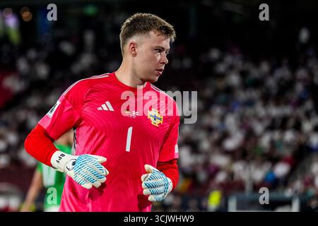 COLONIA, GERMANIA - 7 SETTEMBRE: Il portiere dell'Irlanda del Nord Bailey Peacock-Farrell guarda durante la partita di qualificazione ai Mondiali di calcio 2026 tra Germania e Irlanda del Nord al RheinEnergieStadion il 7 settembre 2025 a Colonia, Germania. (Foto di Rene Nijhuis) credito: René Nijhuis/Alamy Live News Foto Stock