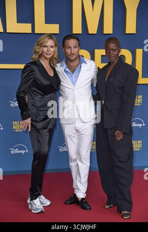 Veronica Ferres, Frederick Lau und Florence Kasumba bei der Weltpremiere von Disney Original serie Call My Agent Berlin in Berlin AM 08.09.2025 Foto Stock
