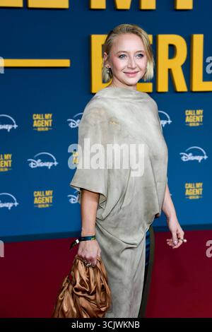 abb Anna Maria Muehe zu Gast auf dem roten Teppich bei der zur Deutschlandpremiere des Kino Films CHIAMA IL MIO AGENTE BERLIN im Kino Collosseum AM 08.09.2025 a Berlino Berlino Germania *** abb Anna Maria Muehe come ospite sul Red carpet alla prima tedesca del film CHIAMA IL MIO AGENTE BERLIN al cinema Collosseum l'8 settembre 2025 a Berlino Germania Foto Stock