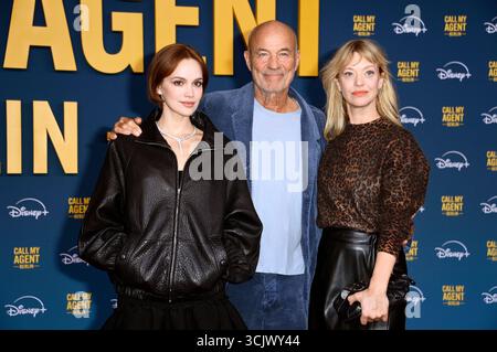 Emilia Schüle, Heiner Lauterbach und Heike Makatsch bei der Premiere der Disney+ serie "Call My Agent Berlin" im Colosseum Kino. Berlino, 08.09.2025 Foto Stock