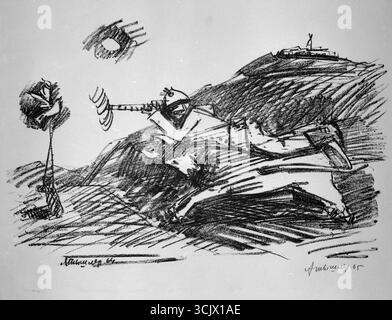 Serial Killing, disegno dell'artista ucraino Alexander Tyshler, 1964 Foto Stock