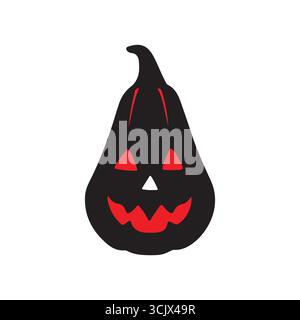 Zucca con rapina per Halloween su sfondo bianco Illustrazione Vettoriale