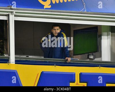 Juan Roman Riquelme, presidente del Boca Juniors, nella partita tra il Boca Juniors e il Banfield per il sesto appuntamento Afa Liga Profesional de Futbol Argentino Foto Stock