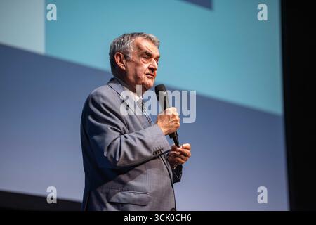 NRW Landesinnenminister und Bundespolizei Gewerkschafter Manuel Ostermann bei Wahlkampfveranstaltung der Senioren CDU Kreis Unna in der Stadthalle Foto Stock