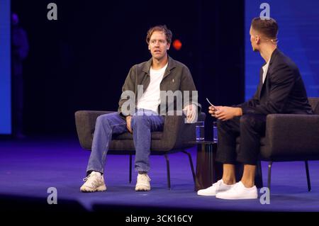 Sebastian Vettel auf der IAA Mobility 2025 a der Messe München. München, 09.09.2025 *** Sebastian Vettel all'IAA Mobility 2025 presso Messe München Monaco di Baviera, 09 09 2025 foto:xAgenturxWehnertx/xGränzdörferx/xFuturexImagex vettel 5901 Foto Stock