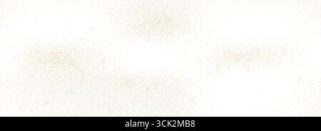 Texture sfumata di sabbia. Rumore di fondo granuloso chiaro. Le particelle di polvere beige si sovrappongono alla carta da parati. Sfondo di sabbia grunge punteggiata. Effetto polvere di macchie, macchie e punti. Vettore Illustrazione Vettoriale