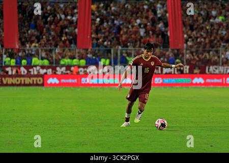 Maturin, Venezuela. 9 settembre 2025. Telasco Segovia del Venezuela durante la partita tra Venezuela e Colombia per il 18° turno delle qualificazioni FIFA 2026, al Maturin Monumental Stadium, a Maturin, Venezuela, il 9 settembre 2025. Foto: Alejandro Teran/DiaEsportivo/Alamy Live News crediti: DiaEsportivo/Alamy Live News Foto Stock
