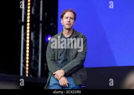 Sebastian Vettel auf der IAA Mobility 2025 a der Messe München. München, 09.09.2025 *** Sebastian Vettel all'IAA Mobility 2025 presso Messe München Monaco di Baviera, 09 09 2025 foto:xAgenturxWehnertx/xGränzdörferx/xFuturexImagex vettel 5918 Foto Stock