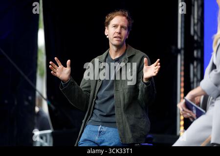 Sebastian Vettel auf der IAA Mobility 2025 a der Messe München. München, 09.09.2025 *** Sebastian Vettel all'IAA Mobility 2025 presso Messe München Monaco di Baviera, 09 09 2025 foto:xAgenturxWehnertx/xGränzdörferx/xFuturexImagex vettel 5920 Foto Stock